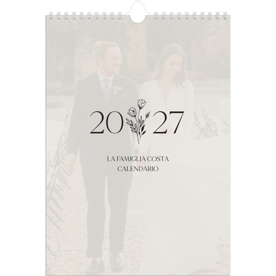 Calendario personalizzato A4 — Iniziali in fiore [copertina]