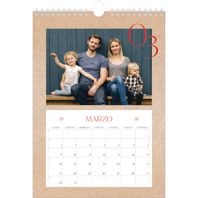 Calendario personalizzato A4 — Esplosioni di rosso [Marzo]