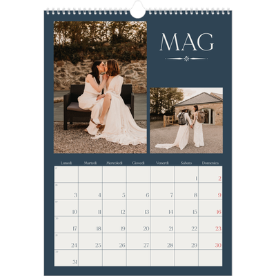 Calendario A3 verticale — Ardesia e grazie [Maggio]