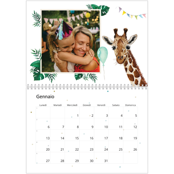 Calendario A4 Doppio — Animali ad acquerello
