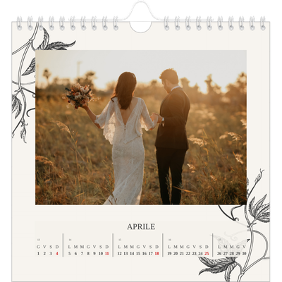 Calendari quadrati — Inchiostro e edera [Aprile]