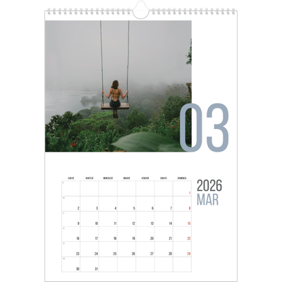 Calendario A3 verticale — Mesi numerati [Marzo]