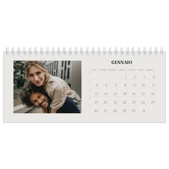 Calendario Fotografico da Tavolo — Avorio semplice