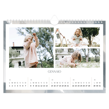 Calendario Fotografico A4 Orizzontale — Effetto pennello