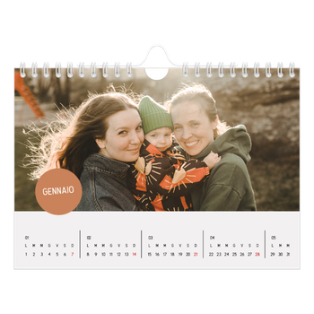Calendario Fotografico A5 Orizzontale — Adesivo fotografico