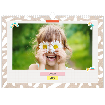 Calendario fotografico A3 — Calendario rustico - Famiglia di 4 [copertina]