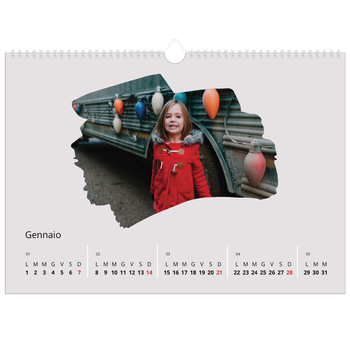 Calendario Fotografico A3 Orizzontale — Foto effetto pennello