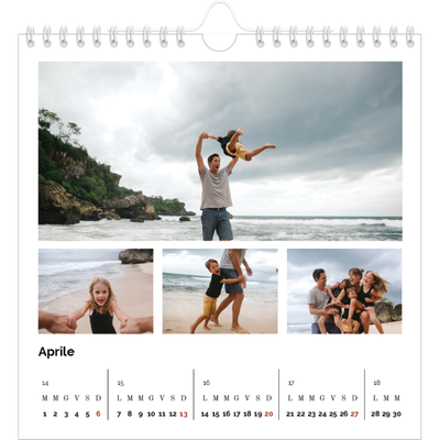 Calendari quadrati — Griglia fotografica [Aprile]