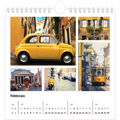 Calendari quadrati — Griglia fotografica [Febbraio]