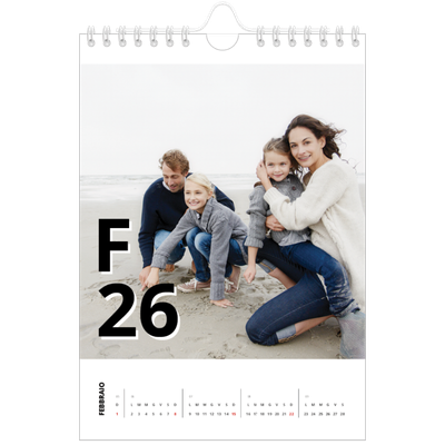 Calendario fotografico A5 — Stile lettera [Febbraio]