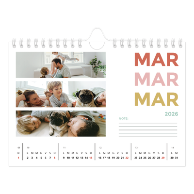 Calendario fotografico A5 — Tipo colorato [Marzo]