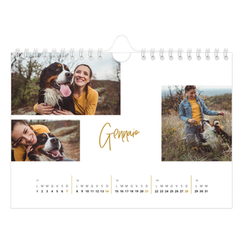 Calendario Fotografico A5 Orizzontale — Ghirlanda d'oro