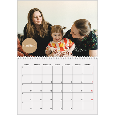 Calendario A4 Doppio — Adesivo fotografico [Febbraio]