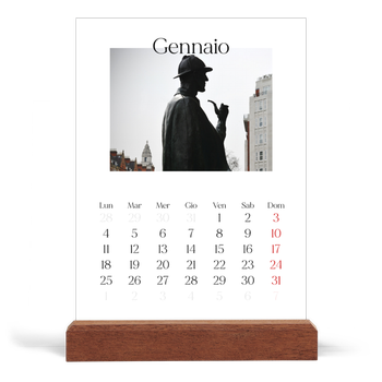 Calendario con supporto in legno verticale — Il mio diario di viaggio