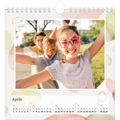 Calendari quadrati — Punti ad acquerello [Aprile]