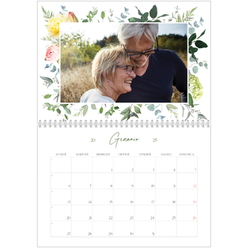 Calendario A4 Doppio — Fiori tradizionali