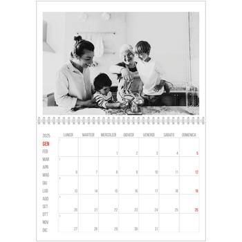 Calendario A4 Doppio — Evidenziazioni rosse