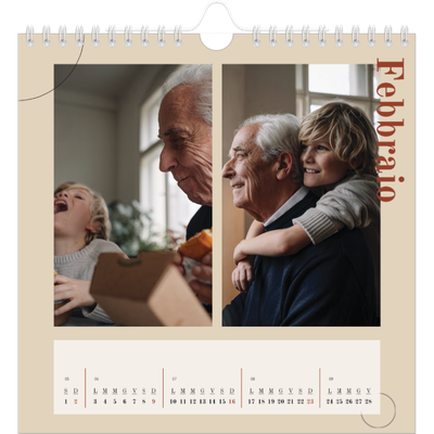 Calendari quadrati — Testo asimmetrico [Febbraio]