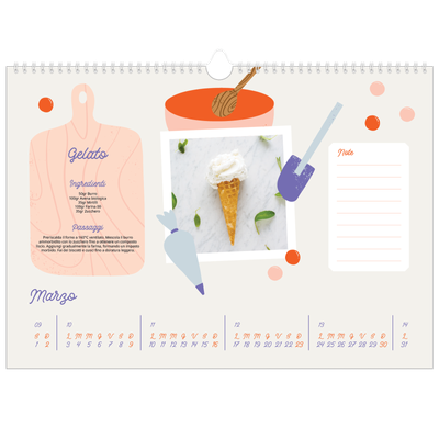 Calendario A3 orizzontale  — Un anno di ricette [Marzo]