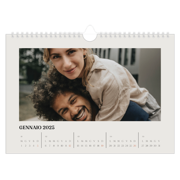 Calendario Fotografico A4 Orizzontale — Avorio semplice