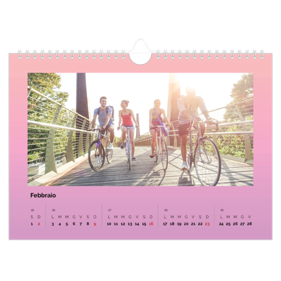 Calendario fotografico A4 — Tonalità pastello [Febbraio]