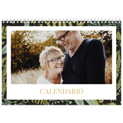 Calendario A4 Doppio — Carta da parati floreale [copertina]