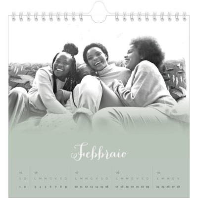 Calendari quadrati — Verde nebbioso [Febbraio]