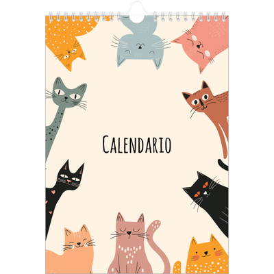 Calendario personalizzato A4 — Zampette di gatto e scarabocchi [copertina]