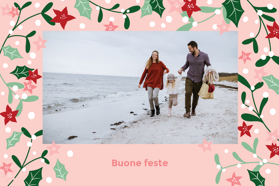 Biglietti — Cespuglio di agrifoglio rosa