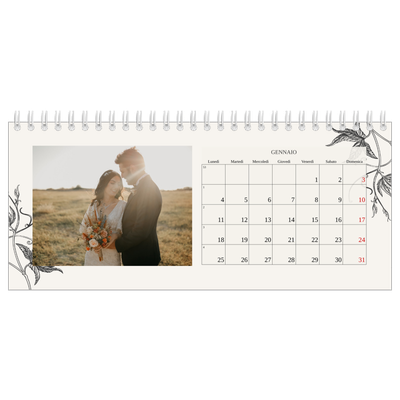 Calendari da tavolo — Inchiostro e edera [Gennaio]