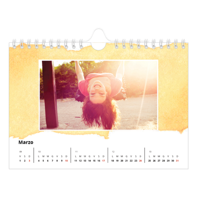 Calendario fotografico A5 — Sfondi ad acquerello [Marzo]