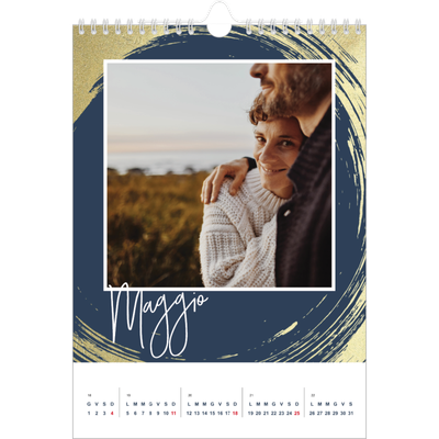 Calendario personalizzato A4 — Sfondi spazzolati d'oro [copertina]