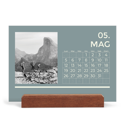 Calendario con supporto in legno orizzontale  — Contemporaneo [copertina]