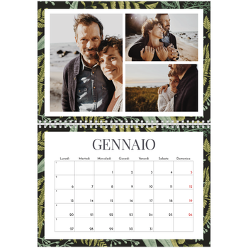 Calendario A4 Doppio — Carta da parati floreale