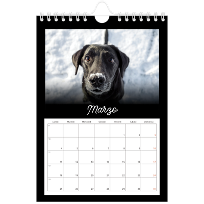 Calendario fotografico A5 — Minimale nero [Marzo]