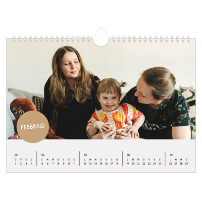Calendario fotografico A4 — Adesivo fotografico [Febbraio]