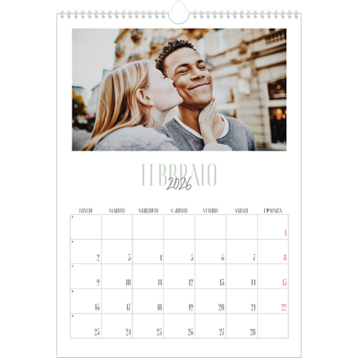 Calendario A3 verticale — Tipografia mista [Febbraio]