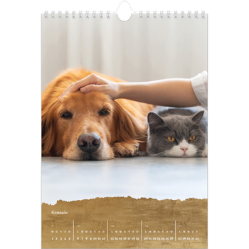 Calendario personalizzato A4 — Paillettes d'oro