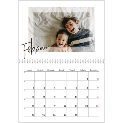 Calendario A4 Doppio — Cornice trasparente [Febbraio]