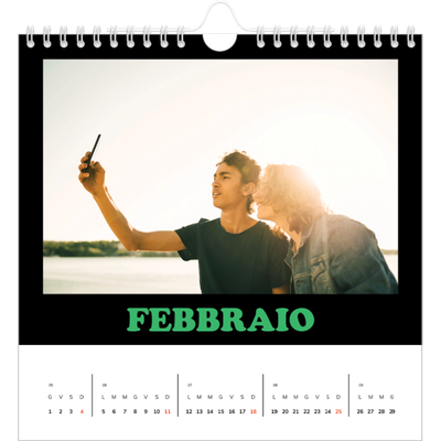 Calendari quadrati — Tipo divertente [Febbraio]