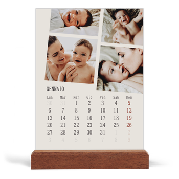 Calendario con supporto in legno verticale — Ricordi in movimento
