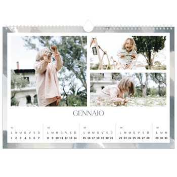 Calendario Fotografico A3 Orizzontale — Effetto pennello