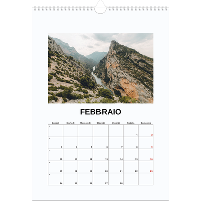 Calendario A3 verticale — Foto semplice [Febbraio]