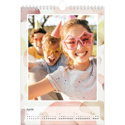 Calendario personalizzato A4 — Punti ad acquerello [Aprile]