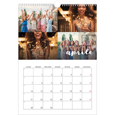 Calendario A3 verticale — Scrittura semplice [Aprile]