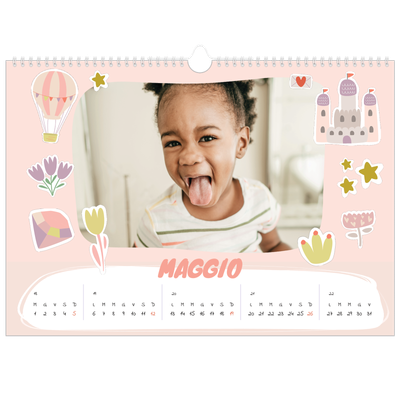 Calendario A3 orizzontale  — Unicorno arcobaleno [copertina]