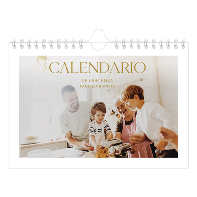 Calendario fotografico A5 — Testo in grande d'oro [copertina]