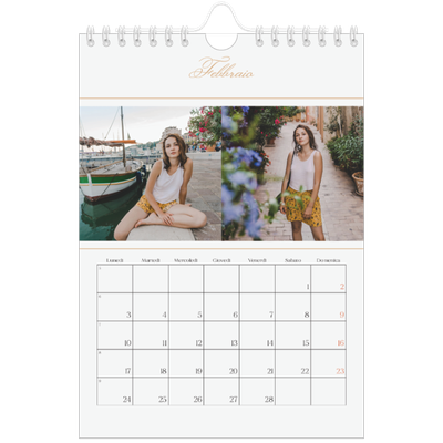 Calendario fotografico A5 — Banner di script d'oro [Febbraio]