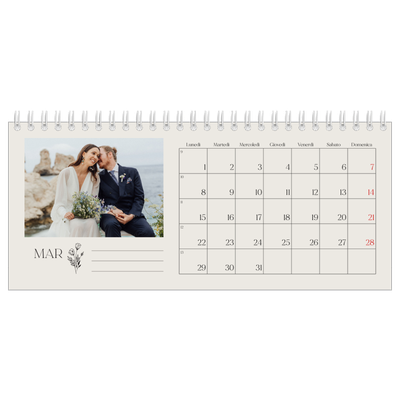Calendari da tavolo — Iniziali in fiore [Marzo]