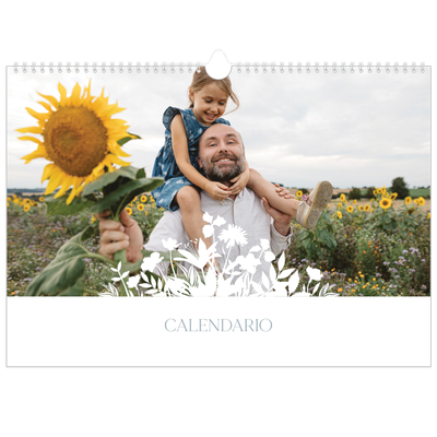 Calendario A3 orizzontale  — Motivo floreale [copertina]